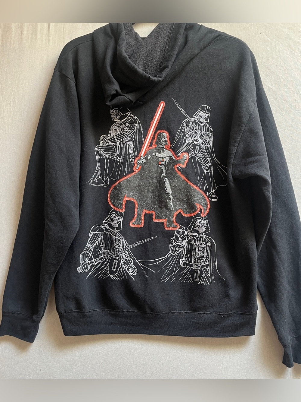 Disney Parks Star Wars Darth Vader Black Cotton Blend Zip Up Hoodie Size M